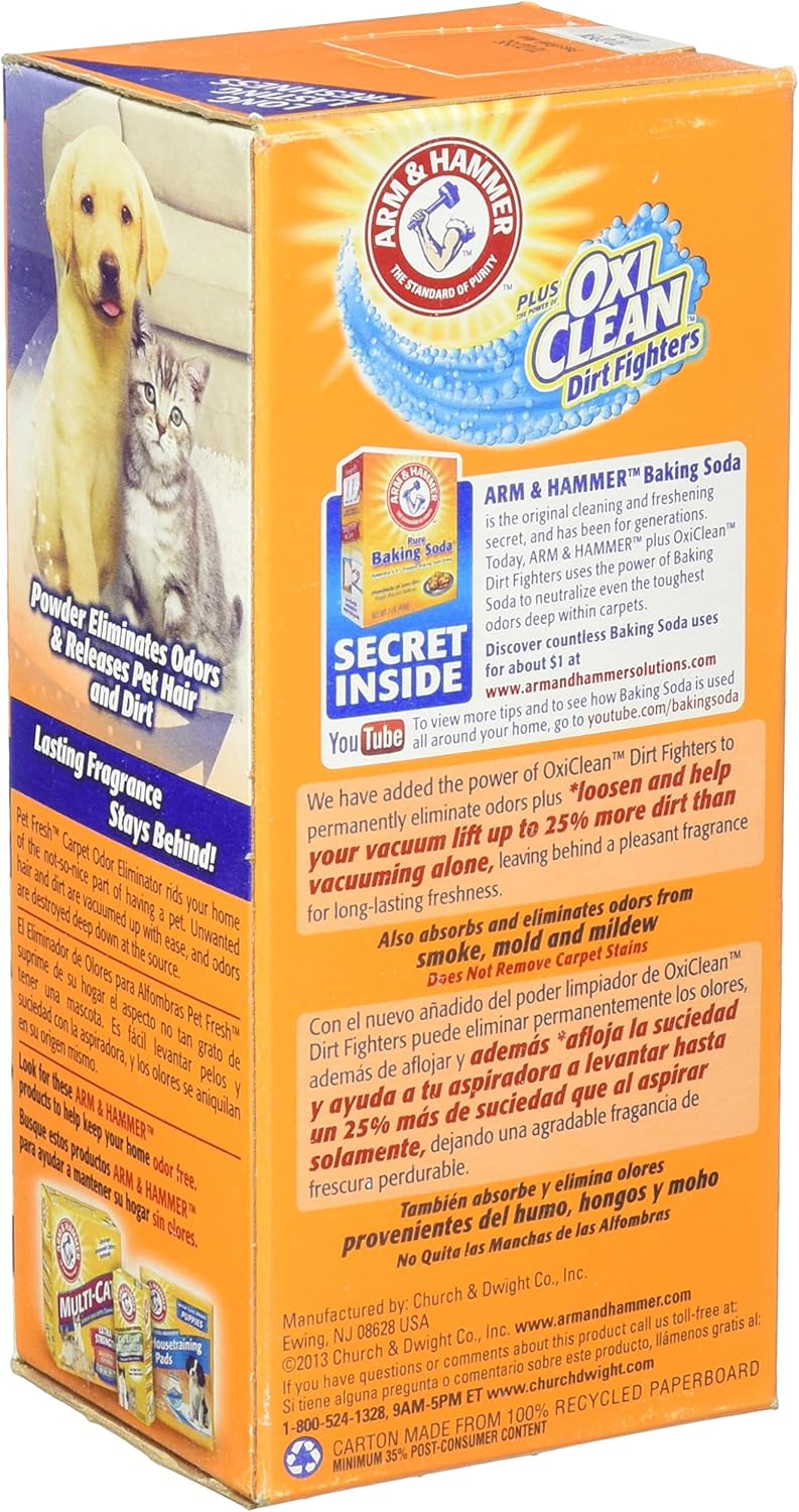 Arm & Hammer Pet Fresh Carpet Odor Eliminator Plus Oxi Clean Dirt Fighters, 1.12 Lb