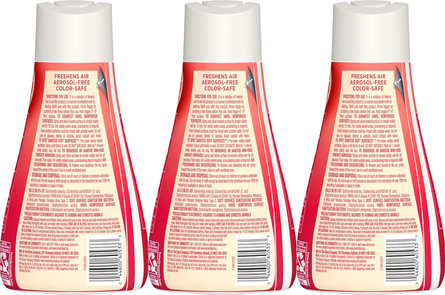 Clorox Scentiva Disinfecting Mist, Grapefruit and Orange Blossom, Refill, 16 Fl Oz Each, Pack of 3