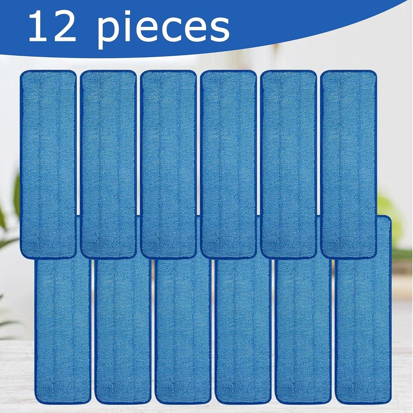 3 Pack of 18 inch Microfiber Mop Pad Universal for Commercial/Industrial/Professional use. Fits 16-18 Inch Heads Heavy Duty Wet & Dry Cleaning Reusable Mop Refills Fit for Most Flat Mops