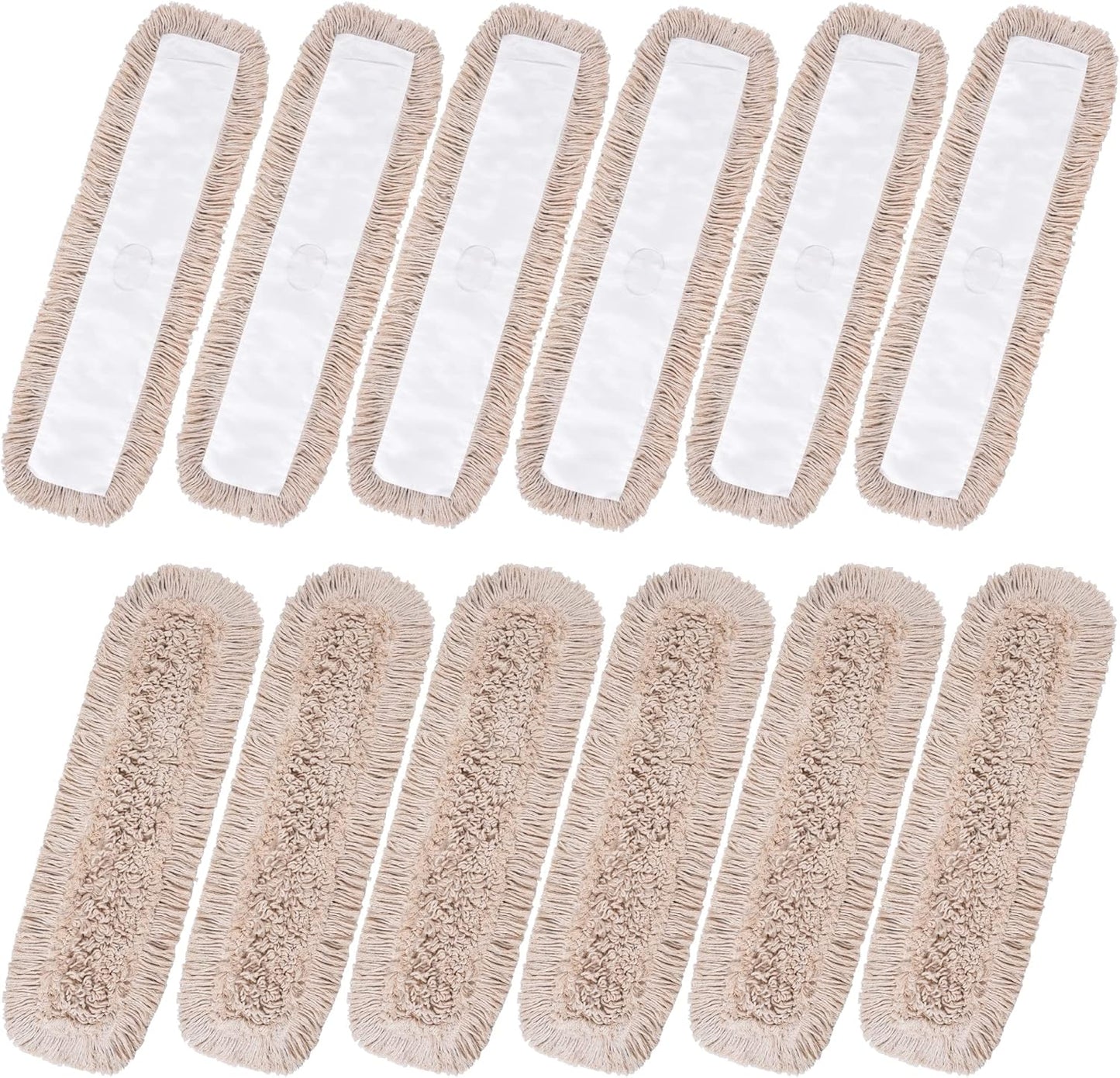 Matthew Cleaning 24'' Industrial Strength Cotton Dust Mop Refill Washable Replacement Heads for Residential & Commercial Use Fit Standard Dust Mop Frames, Hardwood, Laminate, Concrete Floors 3 Pack