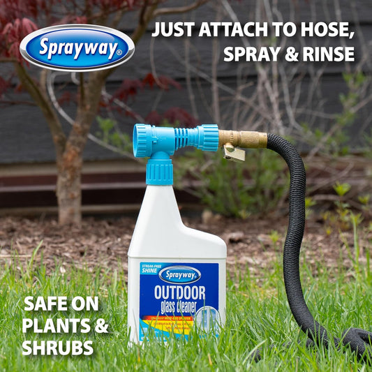Sprayway Outdoor Glass Cleaner, 32oz | Streak-Free Shine, Foaming Action | Ideal for Windows, Patio Doors, and Outdoor Glass Surfaces