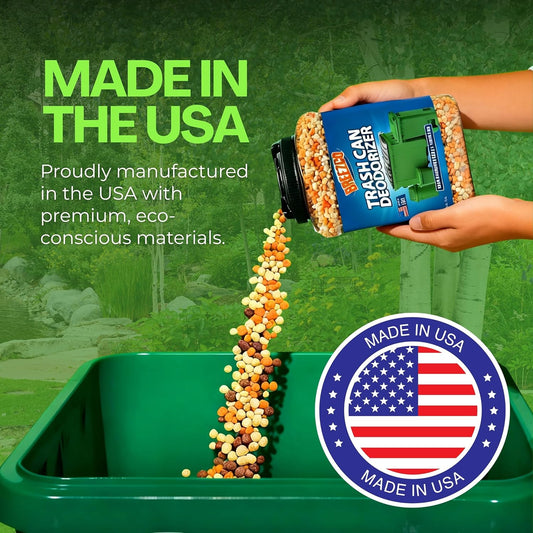 Trash Can Deodorizer 1.5lbs - Outdoor Trash Can Deodorizer & Liquid Waste Absorber, (Made in USA) Biodegradable Trash Can Odor Eliminator, Neutralizes Garbage Smells & Absorbs Liquids - 7 Cups