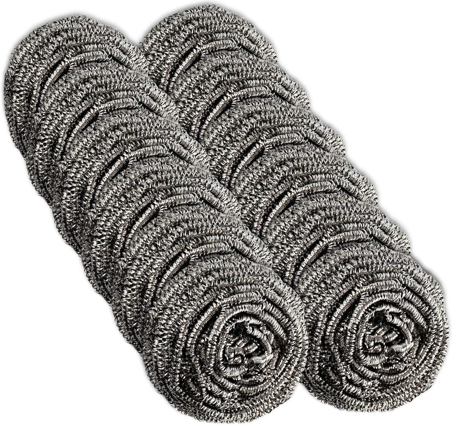 12 Pack Stainless Steel Scourers by Scrub It – Steel Wool Scrubber Pad Used for Dishes, Pots, Pans, and Ovens. Easy scouring for Tough Kitchen Cleaning.