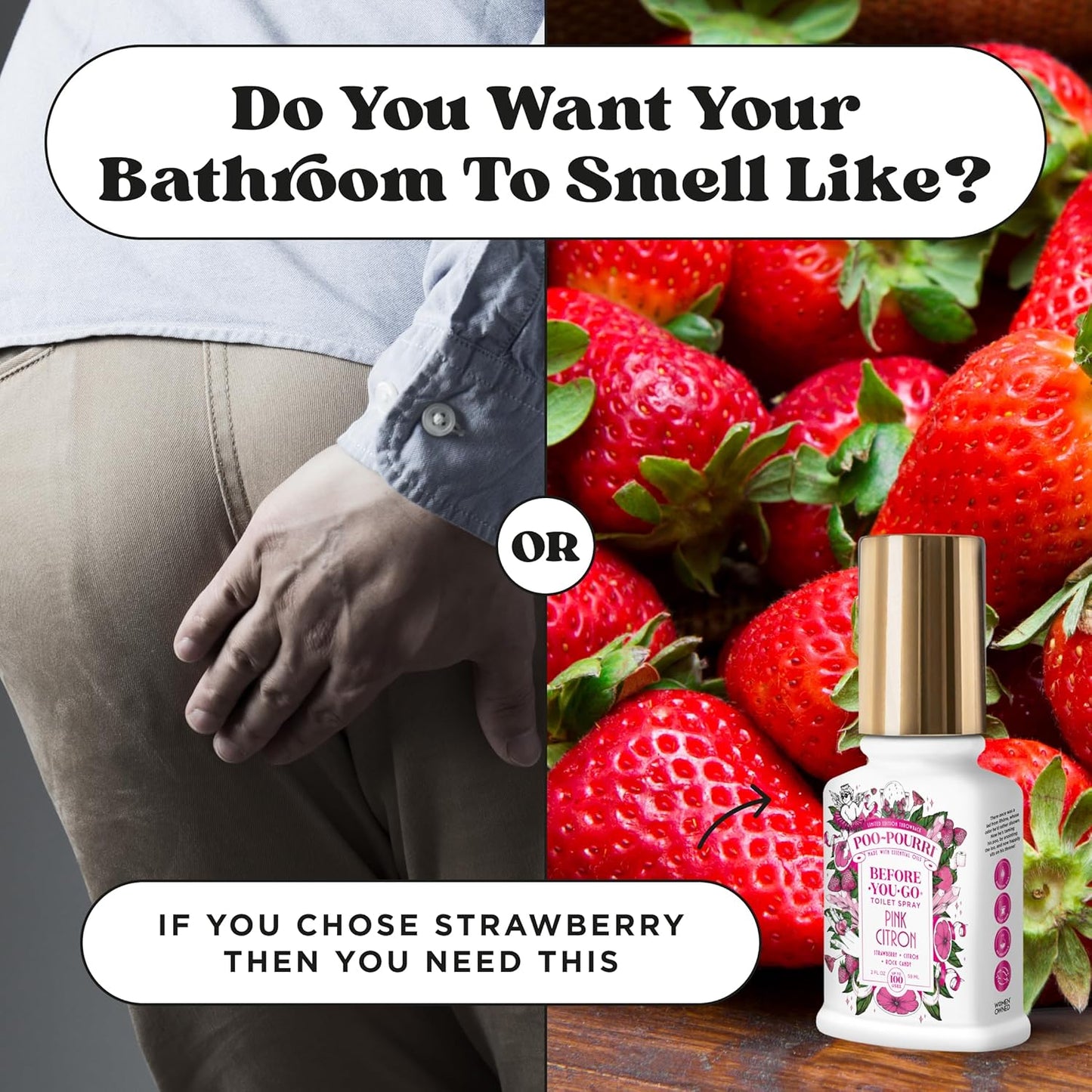 Poo-Pourri Before-You-Go Toilet Spray, Pink Citron, 2 Fl Oz, Up to 100 Uses, Bathroom Odor Deodorizer with Essential Oils for Home or Work, Travel Essentials, TSA Approved Size