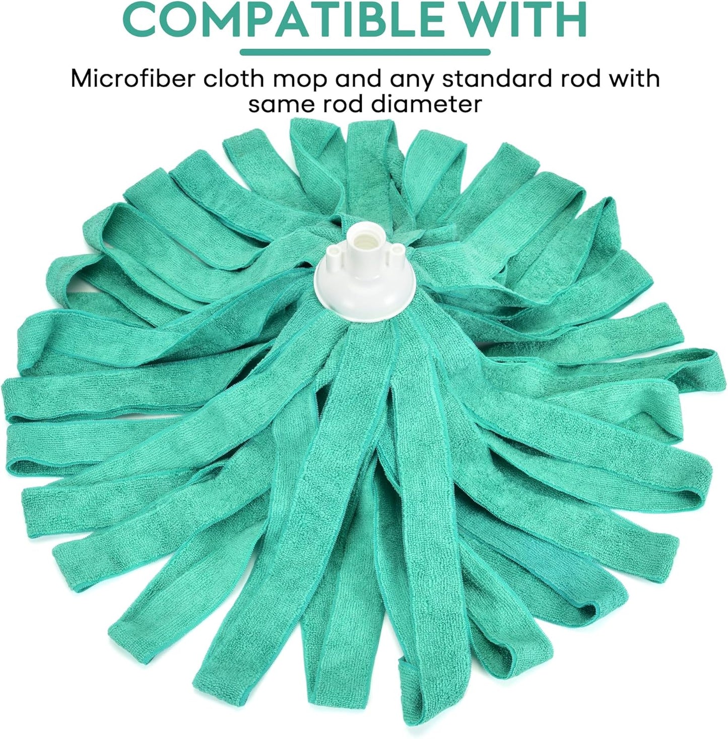 Matthew Microfiber Mop Compatible with Ceda Refill - Commercial Mop Replacement 54" Stainless Steel Handle with 2 Wet Mop Heads w/1 Handle Incl. 2 Pcs Blue Microfiber Cloth
