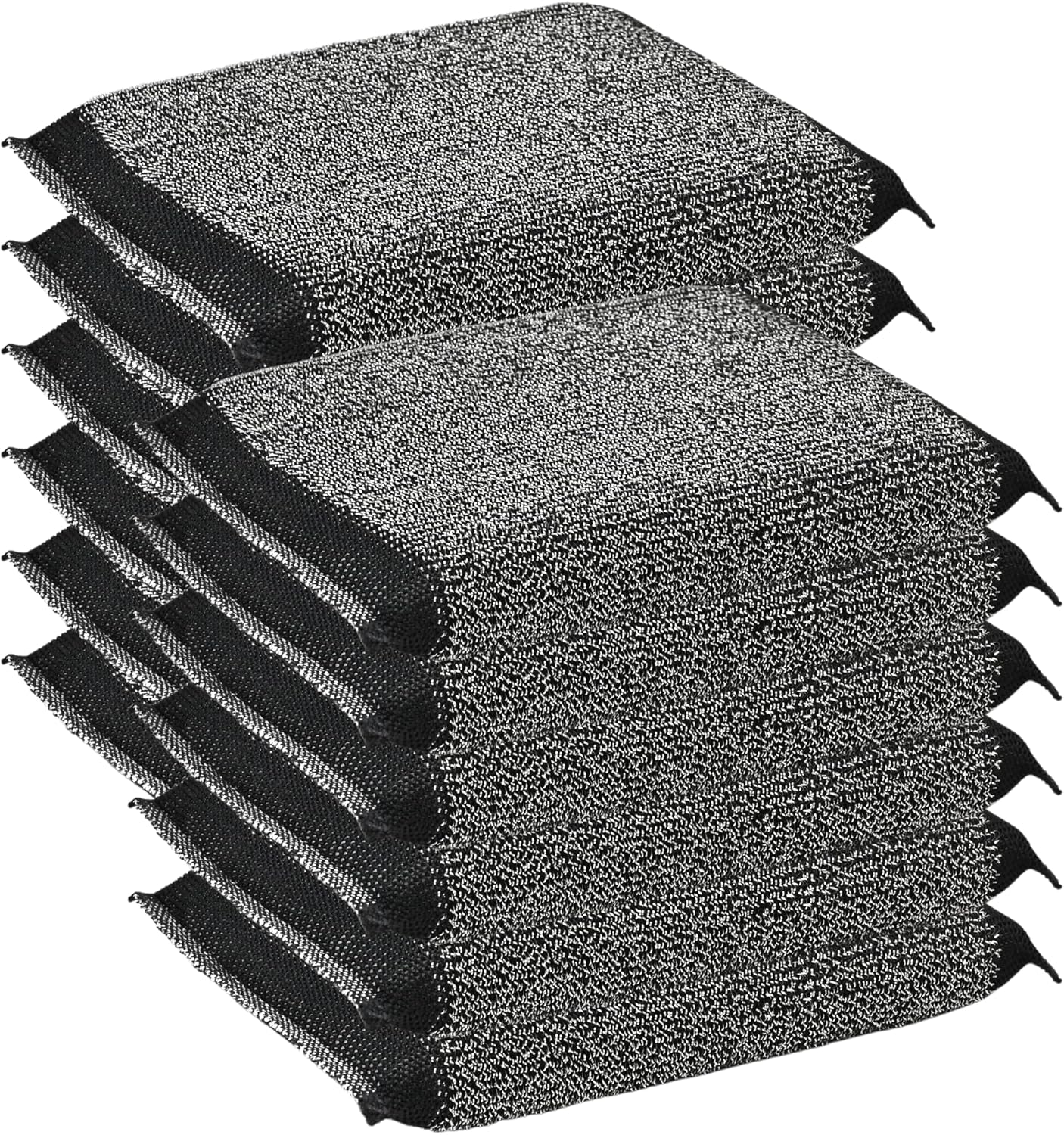 Steel Wool Scrub Sponges Kitchen, Reusable Dish Scrubber Sponge, for Pots, Pans, Gentle and Scratch Free - 6 Pack Black