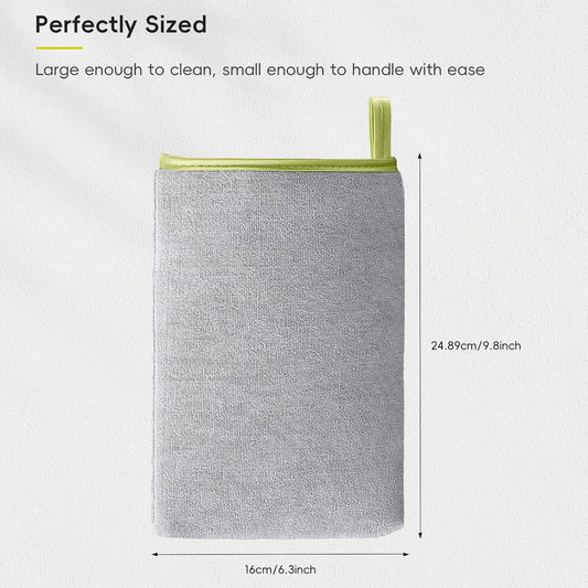 EKO Microfiber Cleaning Mitt for Stainless Steel – Lint-Free Reusable Polishing Cloth & Cleaning Glove, Machine Washable Streak-Free Cloth for Kitchen Appliances, Trash Can, Faucet, Mirror & Car