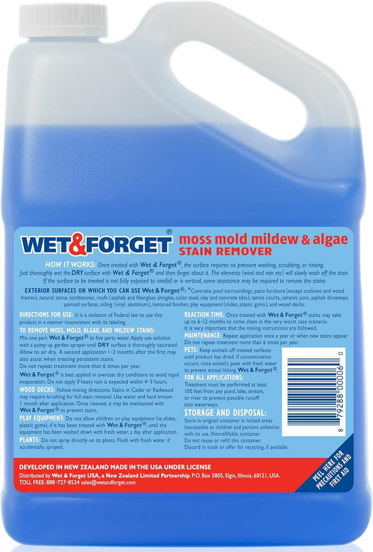 Moss, Mold, Mildew, & Algae Stain Remover Multi-Surface Outdoor Cleaner Concentrate, Original, 128 Fluid Ounces