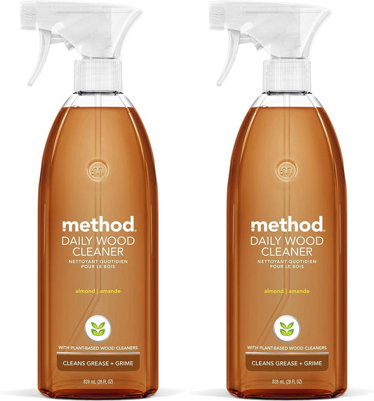 Method Daily Wood Cleaner, Plant-Based Formula that Cleans Shelves, Tables, and Other Wooden Surfaces While Removing Dust & G
