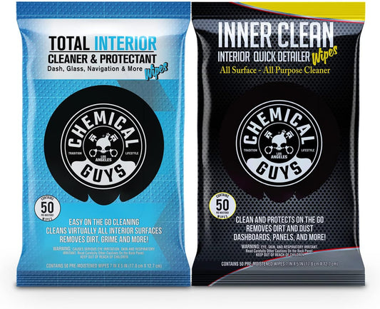 Chemical Guys Total Interior Cleaner & Protectant and InnerClean Interior Quick Detailer & Protectant Wipes for Cars, Trucks,