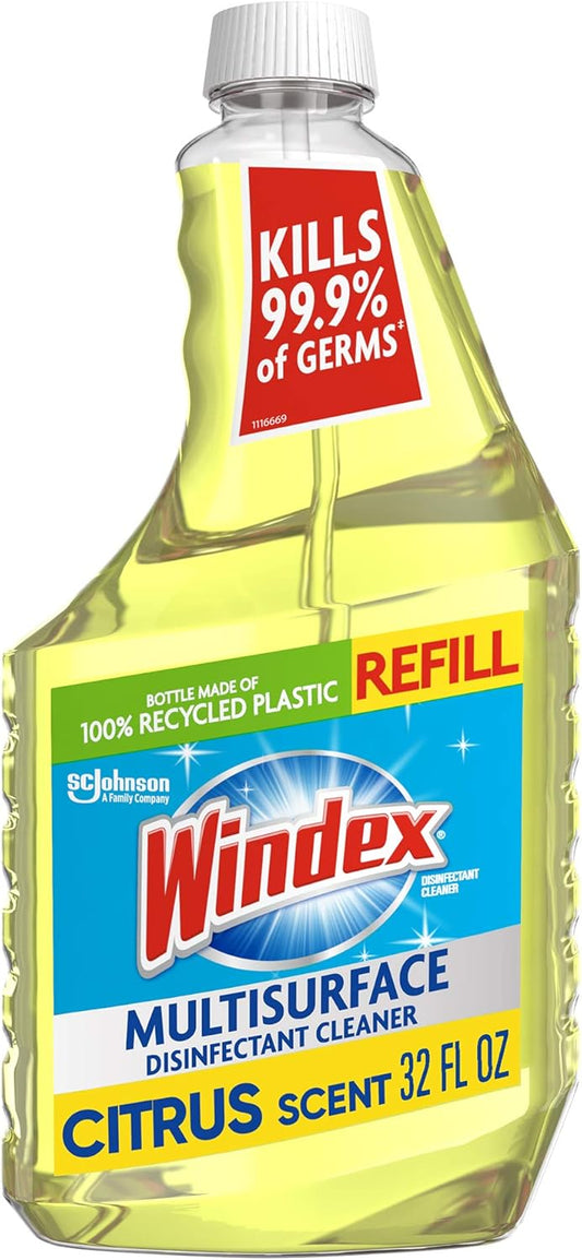 Windex Multipurpose Cleaner Disinfectant Spray Bottle, Packaging Designed to Prevent Leakage and Breaking, Surface Cleaning S