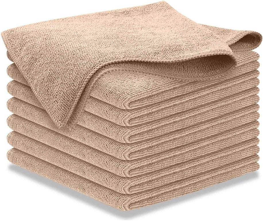 USANOOKS Microfiber Cleaning Cloth Grey - 12 Pcs (12.5"x12.5") - High Performance - 1200 Washes, Ultra Absorbent Microfiber T