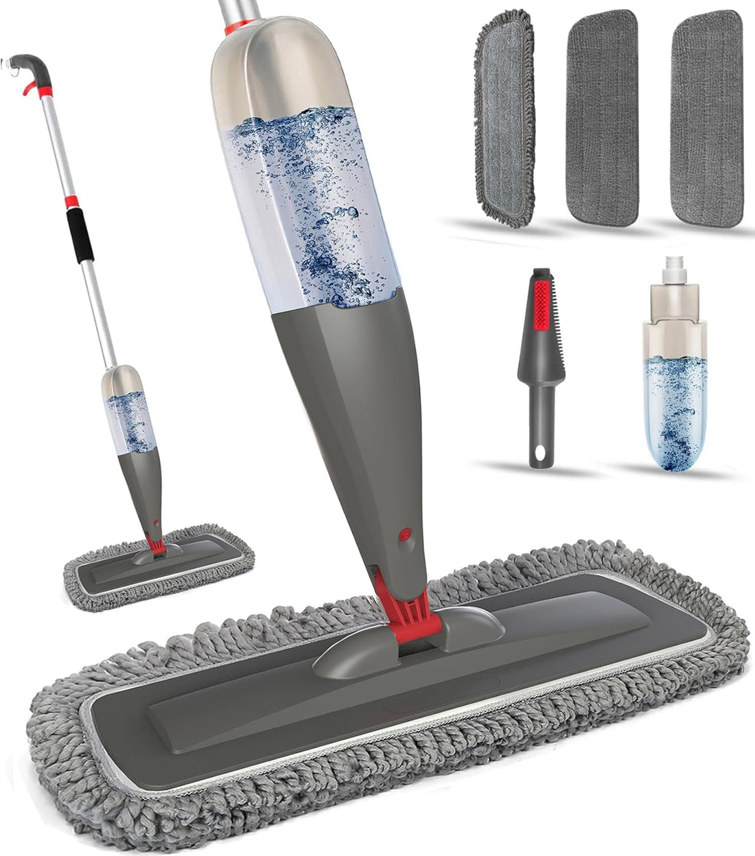 Spray Mop for Floor Cleaning with Washable Pads, Microfiber Wet Mops with 800 ml Refillable Bottle,Reusable Dust Mops with Sp