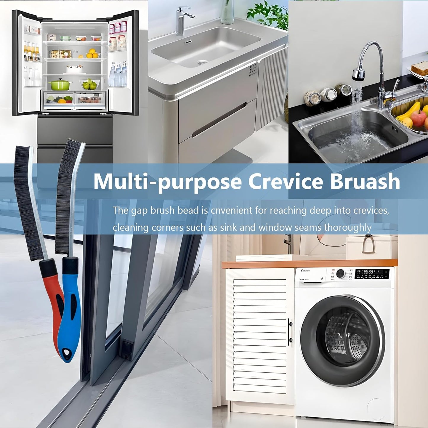 Crevice Cleaning Brush 12Pcs, Hard Bristle Deep Cleaning Brushes Supplies for Household use, Kitchen, Bathroom, Corner, Grout, Sink, Cup, Teapot, Bottle, Blender