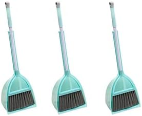 Mini Broom with Dustpan for Kids,Little Housekeeping Helper Set (Light Blue)