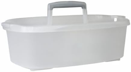 Casabella Cleaning Storage Caddy with Handle Plastic Multipurpose Organizer, Rectangle, 1.85-Gallon, Gray