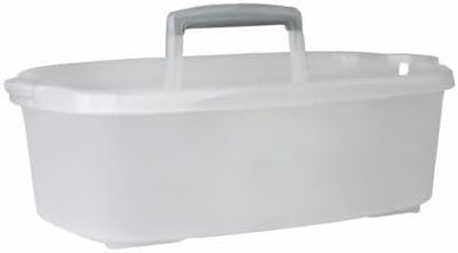 Casabella Cleaning Storage Caddy with Handle Plastic Multipurpose Organizer, Rectangle, 1.85-Gallon, Gray