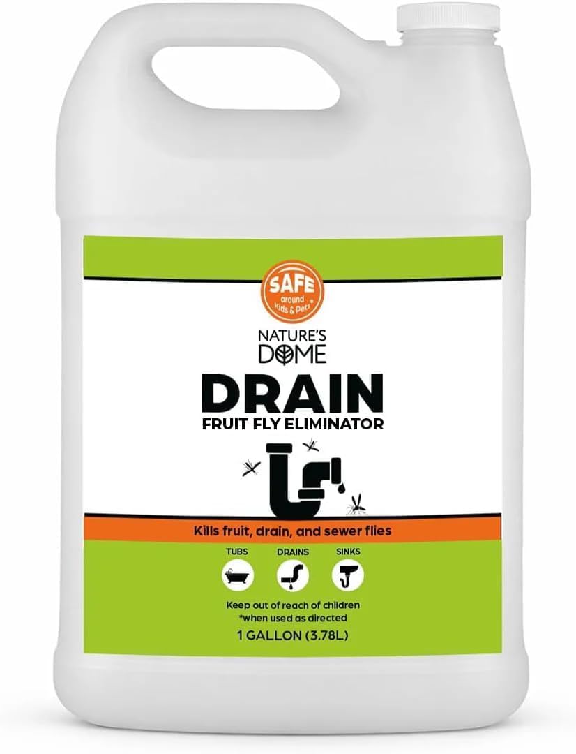 Drain Fly Killer Gel – 1 Gallon – Kills & Prevents Drain Flies, Fruit Flies & Sewer Flies – Natural Plant-Based Treatment for Sinks, Pipes & Drains – Safe for Septic Systems