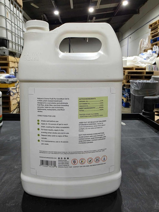 Drain Fly Killer Gel – 1 Gallon – Kills & Prevents Drain Flies, Fruit Flies & Sewer Flies – Natural Plant-Based Treatment for Sinks, Pipes & Drains – Safe for Septic Systems