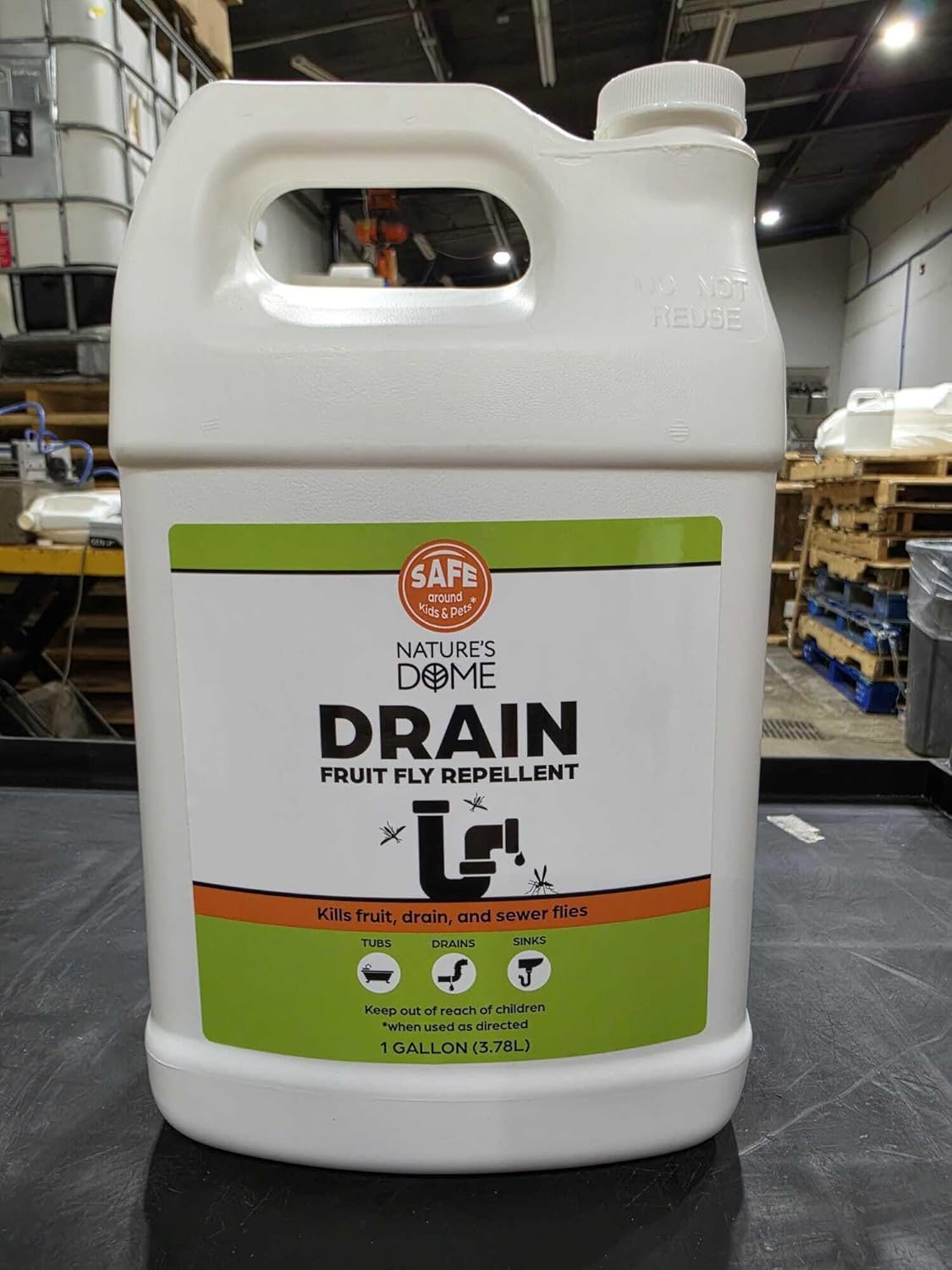 Drain Fly Killer Gel – 1 Gallon – Kills & Prevents Drain Flies, Fruit Flies & Sewer Flies – Natural Plant-Based Treatment for Sinks, Pipes & Drains – Safe for Septic Systems