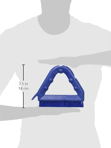 SPARTA Plastic Commercial Grout Brush, Triangle-Shaped Scrub Brush with Scraper and Two Threaded Holes for Attaching Handle (Sold Separately), 9 x 7 x 7 Inches, Gray