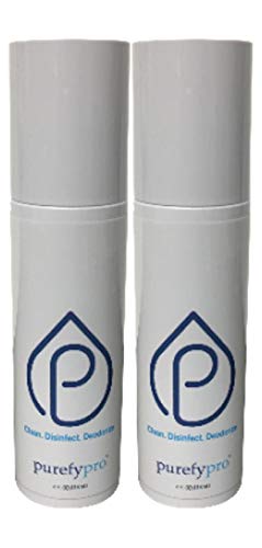 Purefypro Disinfectant Spray (4oz, 2pk) - Kills 99.9999% Norovirus, Flu and Hepatitis Viruses, HIV Virus, Monkeypox Viruses, MRSA, VRE, E Coli, Drug Resistant Germs, Fungi, No Rinse, No Residue