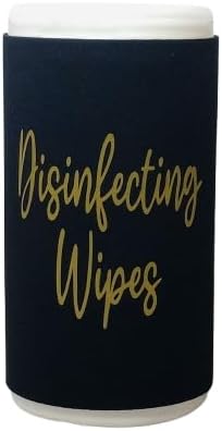 Decorative Cleaning Wipes Cover Gold Script (Large, Black)