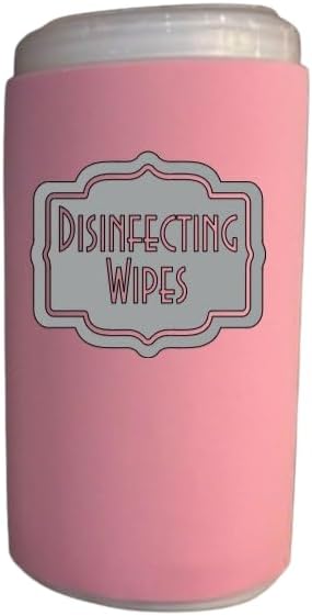 Disinfecting Wipes Cover with Silver Label Modern (Large, Black)