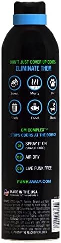 FunkAway Odor Eliminator Spray for Shoes, Clothes and Gear, 3.4 oz., Non-Aerosol; Mini Size for Travel, Ideal for Gym Bag, Purse, Locker or Suitcase