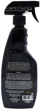 Marine 31 Mildew Stain Remover & Cleaner | Effective for Boats, Home, Patio, & Bathroom | Removes Mildew & Mold Stains | Powerful Cleaning Formula | 16oz