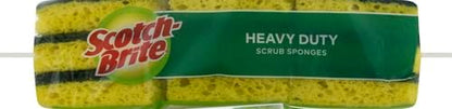 Scotch-Brite Heavy Duty Scrub Sponge, 9 Kitchen Sponges Designed for Tough Messes in the Kitchen that Last 3X Longer*, Best for Cast Iron Skillets and Outdoor Grills, Flexible, Durable, and Strong