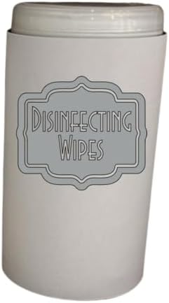 Disinfecting Wipes Cover with Silver Label Modern (Large, Black)