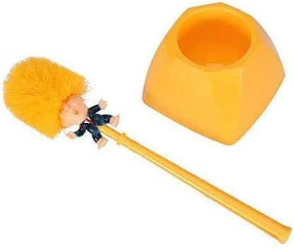 Toilet Brush Funny Cleaner Scrubber Toilet Bowl Brush with Holder,Gag Gifts Doll for Bathroom Decor Deep Cleaning Make Your Toilet Great Again