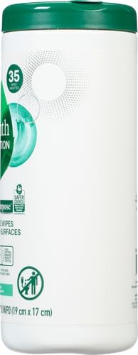 Seventh Generation Multi-Surface Wipes, 70 Count, Pack of 3, Garden Mint, Plant-Based Cleaning Wipes, No Harsh Fumes or Residue, Safe Around Kids