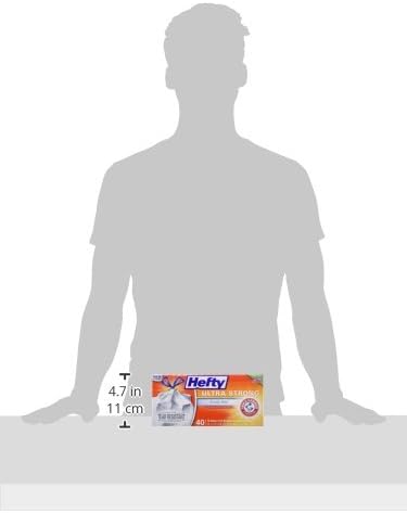 Hefty Ultra Strong 13-Gallon Trash Bags, Tall Kitchen, Drawstring Closure, Odor Control, White, Unscented, 40-Pack