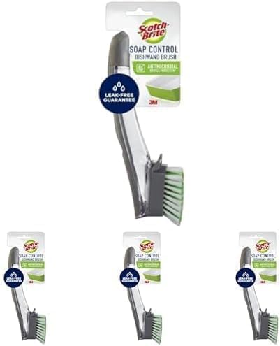 Scotch-Brite Odor Resist Soap Control Dishwand Brush, 1 Cleaning Dish Wand Brush, Precise Soap Control, Leak-Free Guarantee, Safe on Dishes, Nonstick Cookware, Tubs
