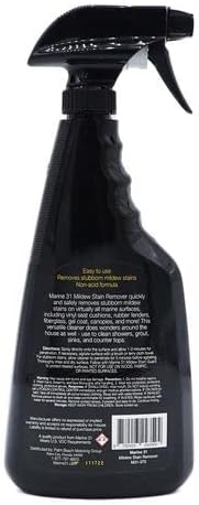 Marine 31 Mildew Stain Remover & Cleaner | Powerful Cleaning Solution for Boats, Homes & Patios | Removes Stubborn Stains from Showers, Vinyl & Fiberglass | Easy to Use | M31-372-128OZ | 128oz Gallon