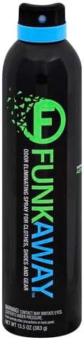 FunkAway Odor Eliminator Spray for Shoes, Clothes and Gear, 3.4 oz., Non-Aerosol; Mini Size for Travel, Ideal for Gym Bag, Purse, Locker or Suitcase
