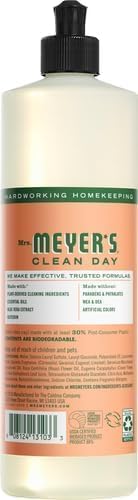 MRS. MEYER'S CLEAN DAY Liquid Dish Soap, Basil Scent, 16 Fl Oz Bottle - 3 Pack