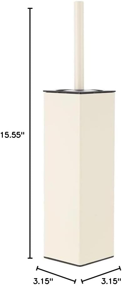 BGL Toilet Brush and Holder Set, Matte Black Freestanding for Bathroom Storage and Organization, Square Design Sturdy and Space Saving