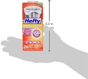 Hefty Small Trash Bags, Flap Tie, Lavender & Sweet Vanilla Scent, 4 Gallon, 26 Count