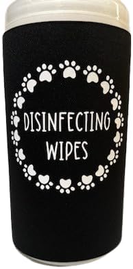 Paw Print Disinfecting Wipe Cover (Small, Black)