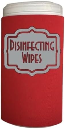 Disinfecting Wipes Cover with Silver Label Modern (Large, Black)