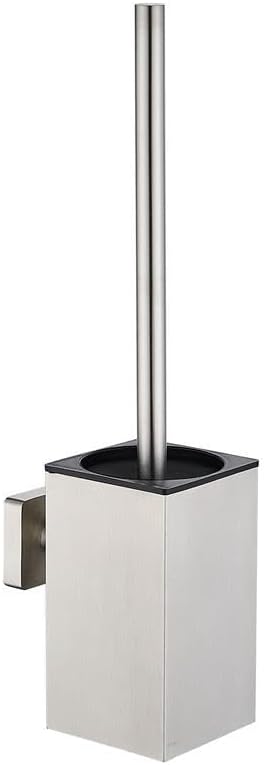 Toilet Brush and Holder Set Freestanding KWQKEM Modern Toilet Bowl Cleaners Brush and Holder with Lid 304 Stainless Steel (Brushed Gold)