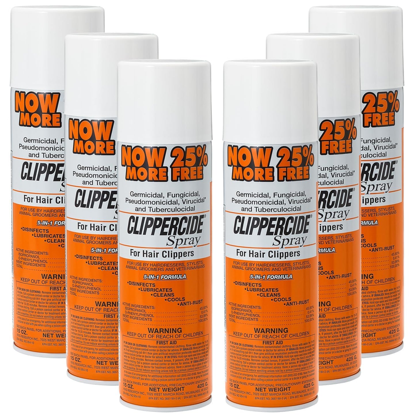 5-in-1 Clipper Disinfectant Spray 15oz, 1 Pack | Cleans, Lubricates, Cools, Prevents Rust & Disinfects | Professional Clipper Spray for Barbers, Stylists & Pet Groomers | Made by BARBICIDE