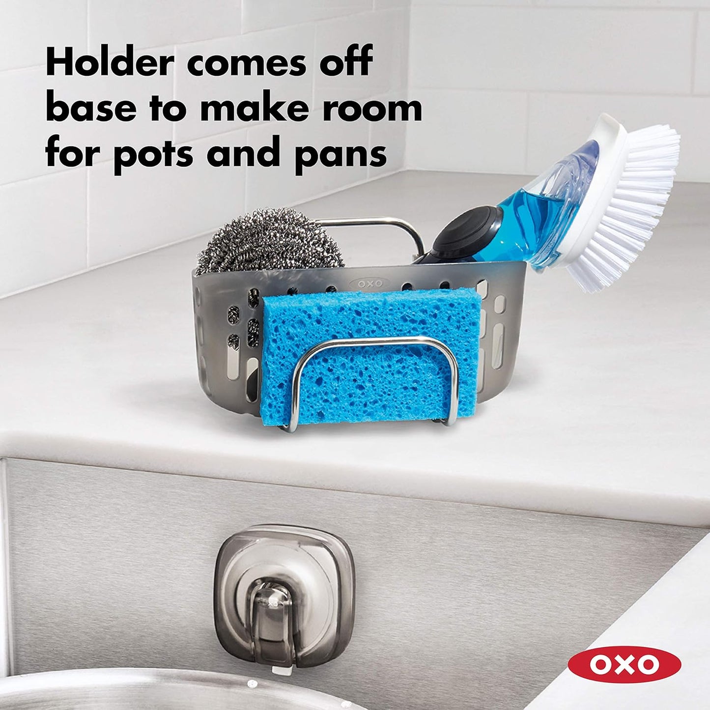 Good Grips Stronghold Suction Sinkware Organizer - Gray, One Size