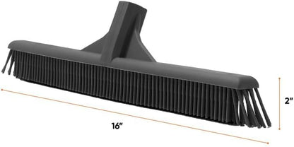 Superio Silicone Broom Head – Carpet Rake & Rubber Broom for Pet Hair on Carpet & Hardwood Floors, Slim Design for Floor Cleaning – Head Only