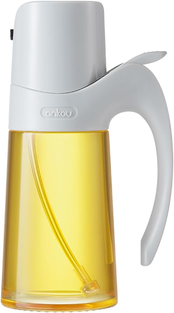 Ankou Olive Oil Sprayer Oil Spray Bottle,10oz/300ml Oil Dispenser Spray for Kitchen, High Borosilicate Glass Fine Mist Oil Sprayer for Cooking, Leakproof, BPA-Free Vinegar bottles for Salad, BBQ