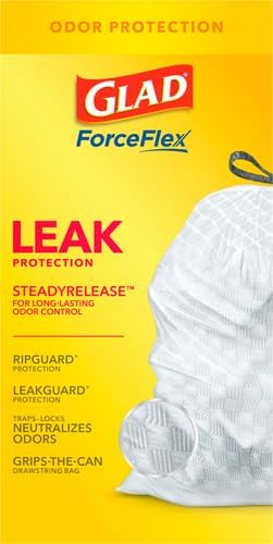 Glad ForceFlex Tall Kitchen Trash Bags, 13 Gal, Gain Original with Febreze, 110 Ct (Pack May Vary)