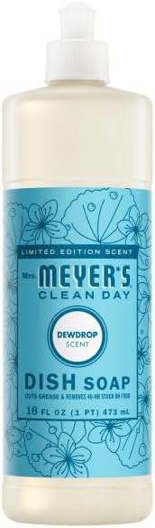 MRS. MEYER'S CLEAN DAY Kitchen Essentials Set, Includes: Hand Soap, Dish Soap, and All Purpose Cleaner, Lemon Verbena, 3 Count Pack